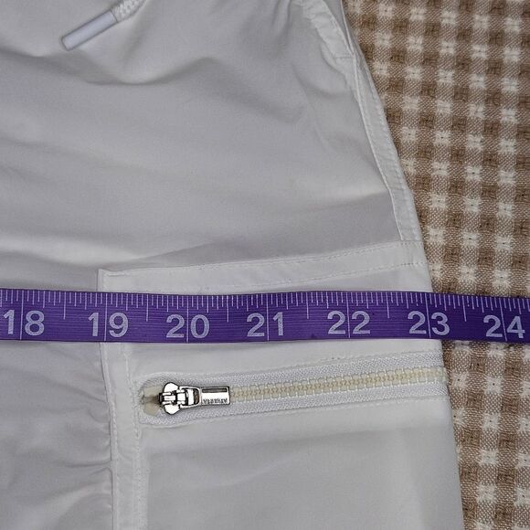 Athleta White Sheer Relaxed Fit Breathable Activewear Parachute Cargo Pants - Picture 14 of 16